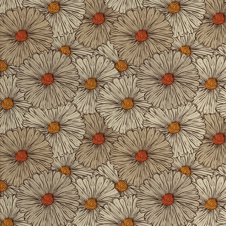 East Urban Home Sketch Art Gerbera Daisies Fabric Wayfair